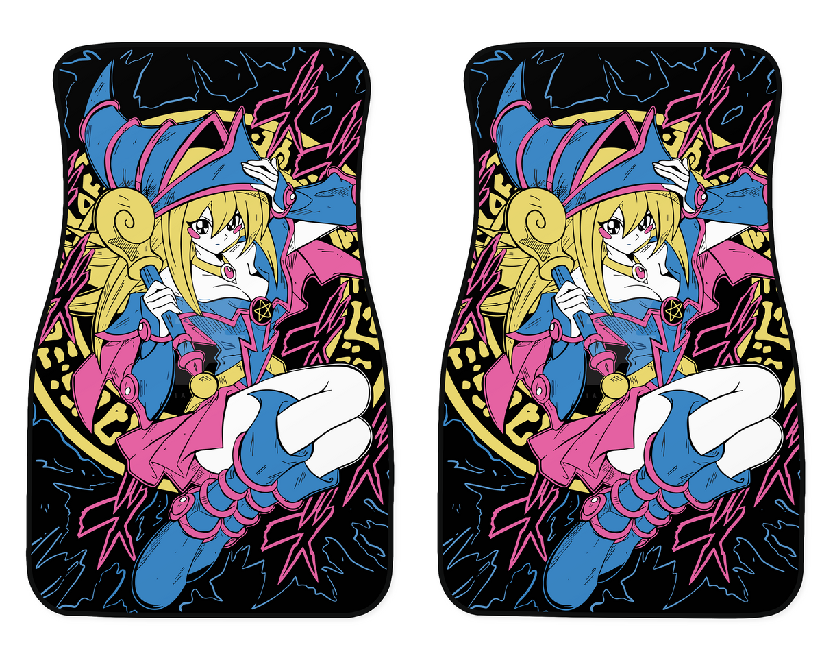 Blue Pink Anime Magician Girl Car Mats