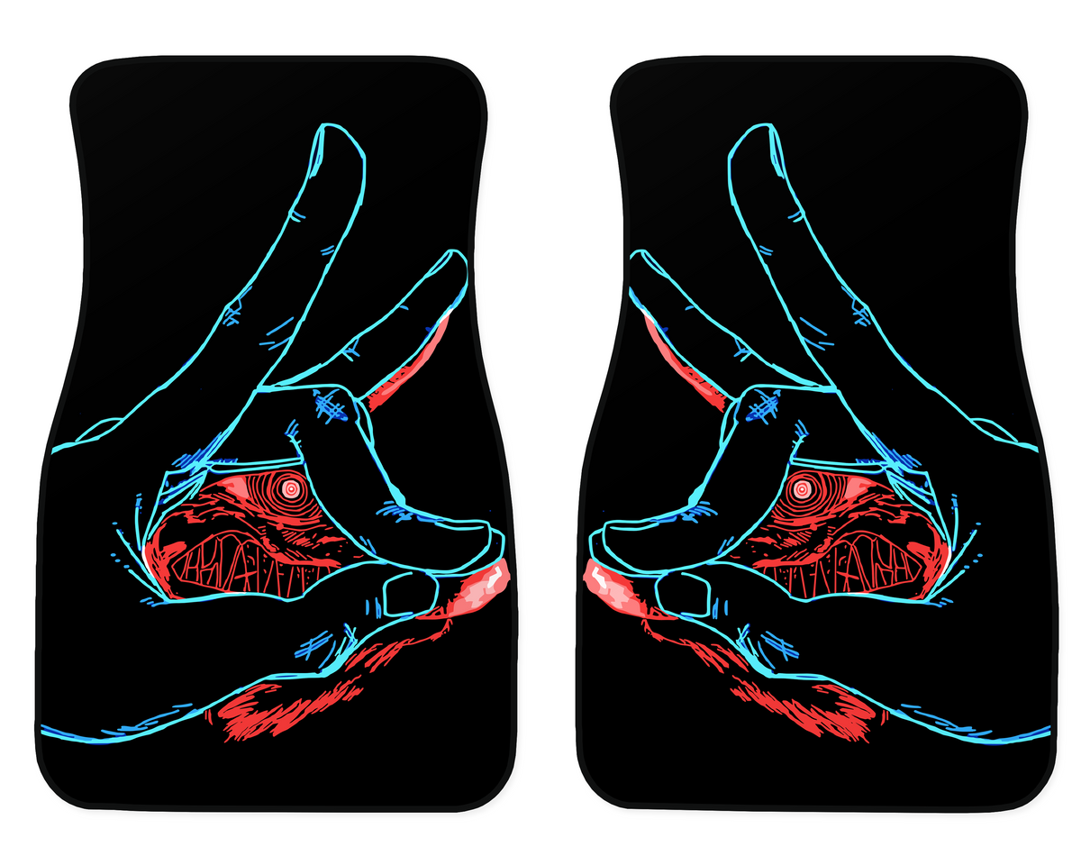 Neon Fox Sign Car Mats