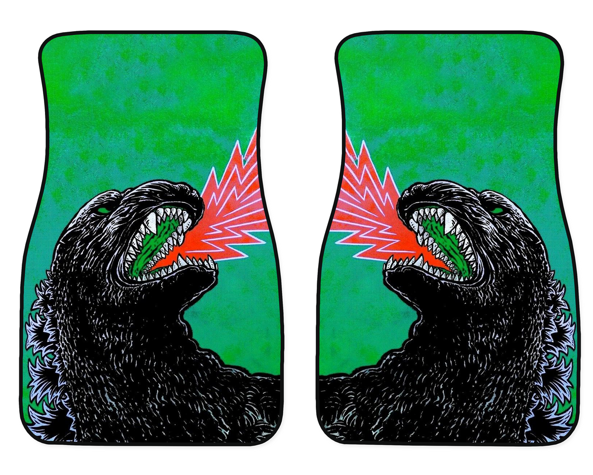 Green Kaiju Energy Blast Car Mats