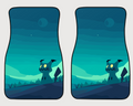 Teal Night Ghost Cloak Car Mats