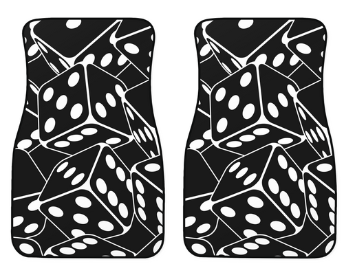 Black White Dice Pattern Car Mats